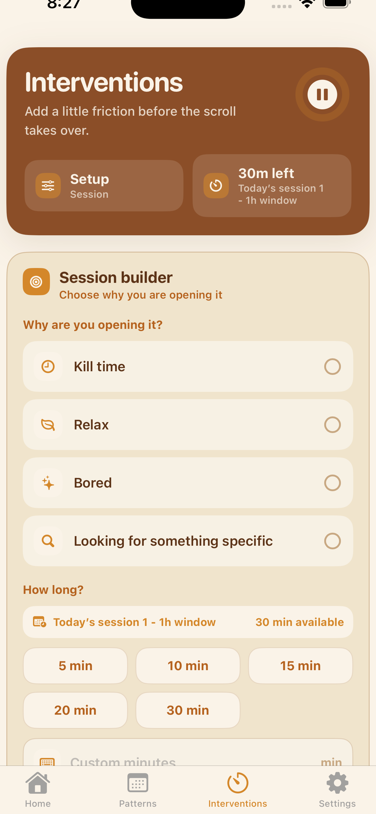 Mivo intervention app screenshot