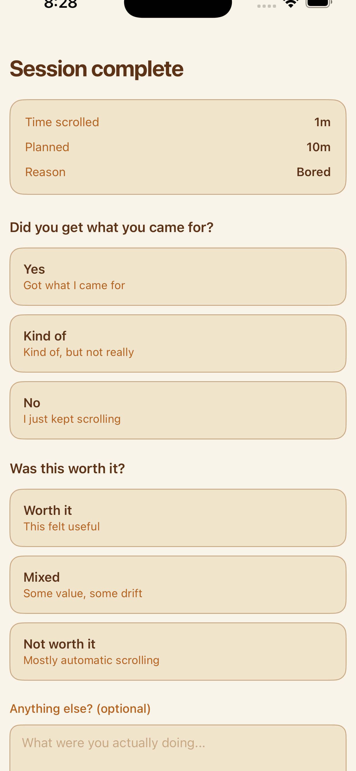 Mivo reflection app screenshot